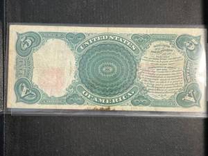 1907 US $5 LARGE SIZE WOODCHOPPER NOTE