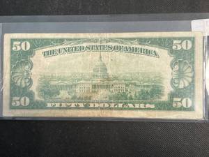 1934 US $50 GREEN SEAL FEDERAL RESERVE NOTE