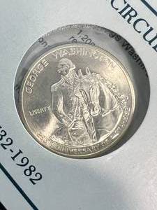 1982 US SILVER WASHINGTON COMMEM HALF DOLLAR