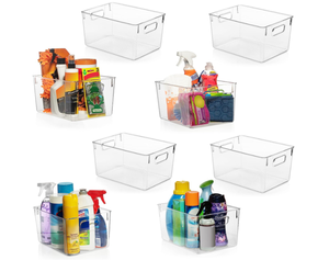 lot 203 image: ClearSpace Plastic Storage Bins  Perfect Kitchen Organization or Pantry Storage- 8 Pack