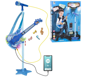 lot 206 image: Guitar and Microphone Set for Kids, Guitar Toys with Music