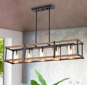 lot 207 image: Farmhouse Chandeliers for Dining Room Light Fixtures Over Table