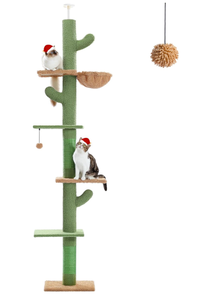 lot 209 image: PAWZ Road Cactus Cat Tree Floor to Ceiling Cat Tower with Adjustable Height