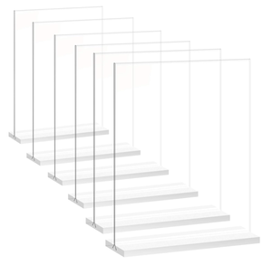 lot 212 image: LOT of 12 Acrylic Sign Holder 8.5 x 11 Inch Vertical T Shape