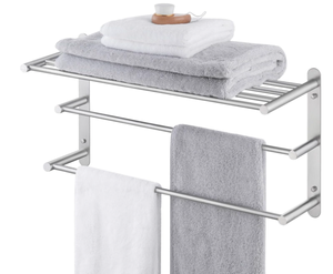 lot 236 image: Bathroom Towel Rack 3 Tier with Double Towel Bar 24 Inch Bathroom Storage Organizer