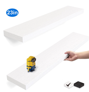 lot 507 image: OlarHike 23 inch Wood Floating Shelves Wall Mounted Shelves, White, Set of 2