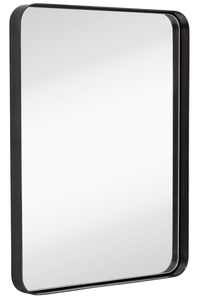 lot 112 image: Hamilton Hills Metal Black Frame Mirror for Bathroom
