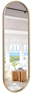 lot 119 image: Gold Full Length Oval Mirror for Wall