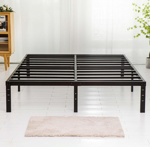 lot 129 image: King Size Bed Frame with Steel Slats Support, Sturdy and Durable