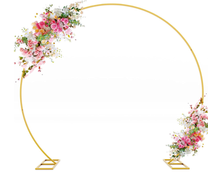 lot 132 image: Wokceer Round Backdrop Stand Gold Wedding Arch