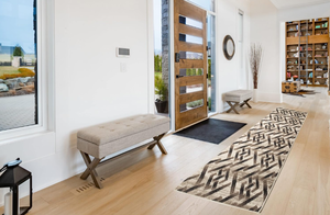 lot 157 image: ShadesU Smart Custom Size Modern Geometric Design Non-Slip Hallway Runner Rug Carpet