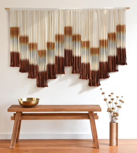 lot 173 image: Flber Macrame Wall Hanging Tie-Dye Geometric Decor Large Scale Wall Art