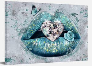 lot 270 image: Lip Canvas Wall Art Woman Fashion Diamond Painting Picture
