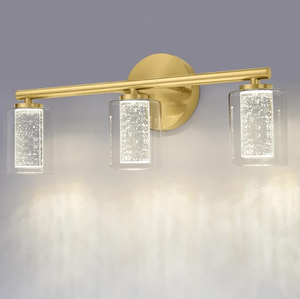 lot 276 image: Gold Bathroom Lights,3-Light LED Bathroom Vanity Light