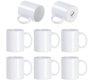 lot 290 image: LOT OF 8 PYD Life Sublimation Mugs Blanks 11 OZ