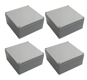 lot 458 image: LOT OF 4 Weather & Dust Proof PS Plastic Junction Conduit Box, Electronics enclosure