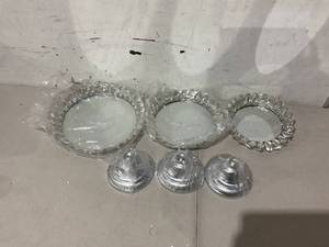 lot 373 image: allgala 3-Piece Set Crystal Silver Plate