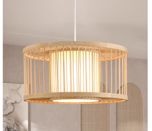 lot 51 image: Boho Wicker Pendant Light Chandelier