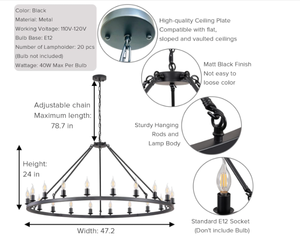 lot 601 image: HermnJakk Black Wagon Wheel Chandelier