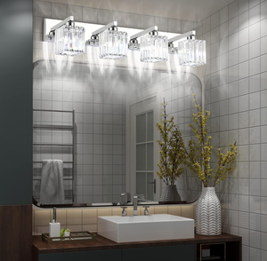 lot 29 image: Aipsun Bathroom Light Fixtures Crystal Modern Vanity Lighting Fixtures 4 Light