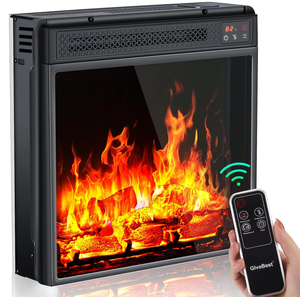 lot 31 image: 18-inch Electric Fireplace Insert with Remote, Timer, Overheat Protection - 1400W,