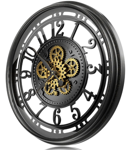 lot 82 image: 21 inch Large Wall Clock with Real Moving Gears