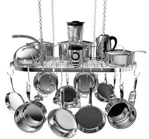 lot 489 image: Vdomus Hanging Pot Rack Organizer