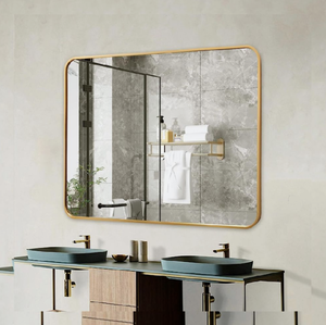 lot 493 image: TheiaMo Gold Frame Bathroom Mirror