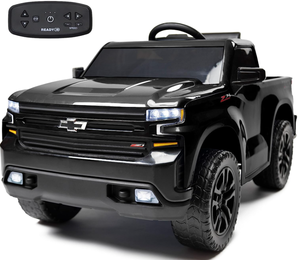 lot 573 image: 12V Chevy Silverado Ride On Truck for Kids with Remote Control, LED Lights, Sounds