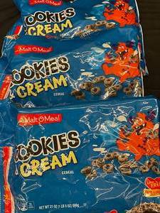 lot 15 image: Malt O Meal Cookies and Cream 3 X 1 pound bags Best by 05102024