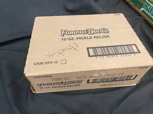 lot 43 image: Famous Daves Pickle Relish 12 X 10 oz jars