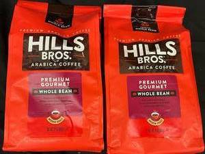 lot 108 image: Hills Brother Whole bean 2 large bags Best by 05162024