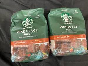 lot 114 image: Startbucks Pike Place ground 2 large bags Best by 10012023