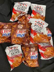 lot 129 image: Chex and Potato Skins bag Best by 10132023