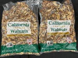 lot 178 image: California Shelled Walnuts 2 X 1 pound Bags Best by 08242024