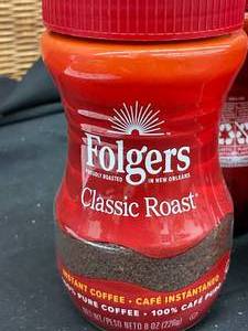 lot 275 image: Folgers instant coffee classic roast 2 jars Best by 07302025