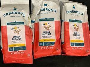 lot 288 image: Camerons Vanilla Hazelnut ground coffee 3 bags&nbspBest&nbspBy 10122023