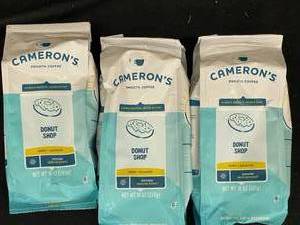 lot 292 image: Camerons Donut Shop Ground Coffee 3 bags Best by 09012023