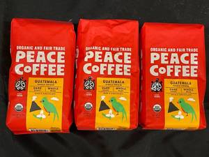 lot 638 image: Peace coffee Whole Bean Guatemala 3 bags&nbspBest&nbspBy 01112024