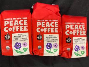 lot 652 image: Peace Coffee Decalf Morning Glory 3 bags&nbspBest&nbspBy 09052023