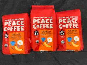 lot 660 image: Peace Coffee Whole Bean Birchwood blend 3 bags&nbspBest&nbspBy 12202023