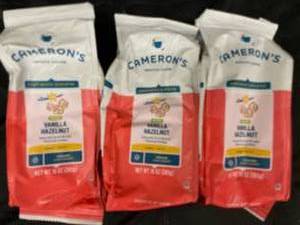 lot 669 image: Camerons Vanilla Hazelnut ground coffee 3 bags&nbspBest&nbspBy 10122023