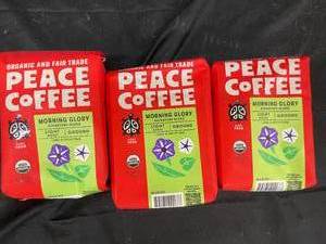 lot 670 image: Peace Coffee Morning Glory ground 3 bags&nbspBest&nbspBy 11082023