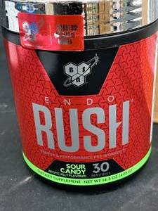lot 699 image: Endo Rush Pre workout Powder 6 tubs Sour Candy&nbspBest&nbspBy 102023