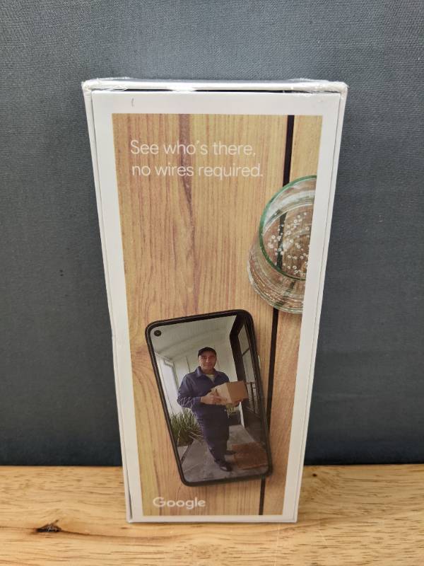 lot 10A image: Brand New Google Nest Doorbell (Battery) - Wireless Video Doorbell Security Camera Ash Color Y