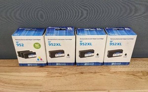 lot 73A image: 4 Boxes of Brand New Remanufactured DataProducts Ink Cartridges- HP 952 Y