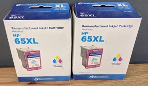 lot 48A image: (2) Brand New Dataproducts Remanufactured Inkjet Tricolor Cartridges for HP 65XL Y