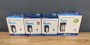 lot 70A image: 4 Boxes of Brand New DataProducts Remanufactured Inkjet Cartridges- HP 902XL Y