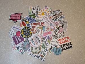 lot 424 image: New Vinyl Stickers Sharp Words 50 Pieces P