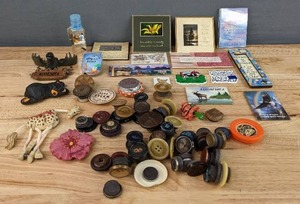 lot 126 image: Assortment of Magnets Buttons, Animals, Quotes, Etc.  E
